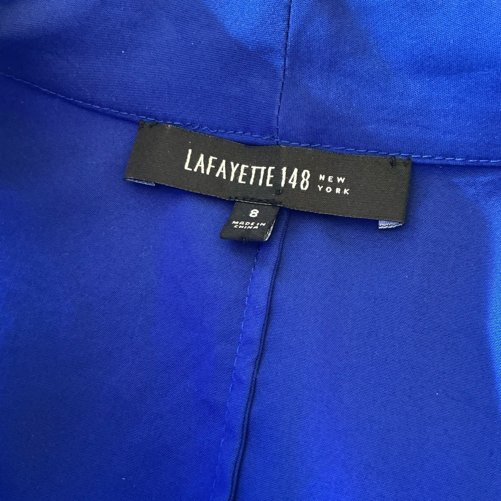 Lafayette Minimalist Royal Blue Zip Fall Jacket Casual Business Career SZ Medium - Picture 3 of 13